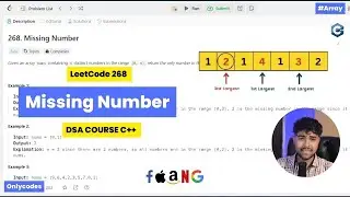 Missing Numbers | LeetCode 268 | Top Placement Question | optimal Solution C++ | OnlyCodes DSA 2024