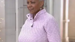 Denim & Co. Active Quilted Jersey Henley Long Sleeve Top on QVC