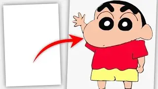 Shinchan Drawing with Acrylic Colours | Cartoon Drawing 🎨🖌️
