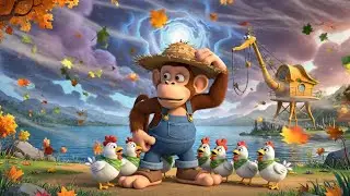 Baby Monkey Saves the Chickens Before the Storm Arrives | Kids Storytime