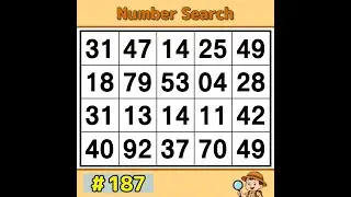 【JimmyPuzzle】 Boost Brainpower with a Number Game! 《Number Search｜Brain Training》 #187