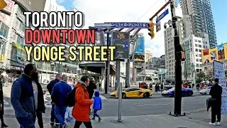 Downtown Toronto Yonge Street Walking Tour, Canada November 2021