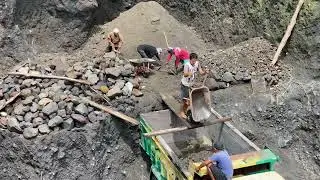 The site is very messy. Now the miners are cleaning up the site and m