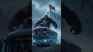 Tiger vs Gorilla Fight on Bus in Snowy Mountains | Cinematic Animal Battle #ai