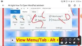 wordpad ke view menu ka kya use hai? Wordpad me word wrap ka use ?how to use wordpad in computer