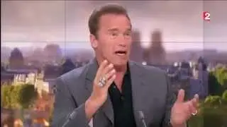 Arnold Schwarzenegger Interview, Paris, Wearing AJT Terminator Skull ring 21.06.15