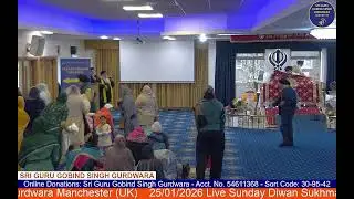 25/01/2026 Live Sunday Diwan Sukhmani Sahib & Kirtan -  Sri Guru Gobind Singh Gurdwara Manchester