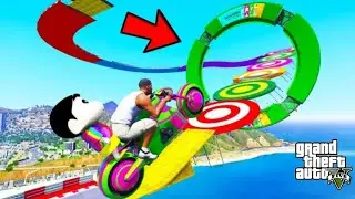 SHINCHAN AND FRANKLIN FOUND A SPECIAL FUNNEL SPIRAL WATER SLIDE IN MOUNTAINS IN GTA 5