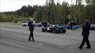 1 mile dragrace. Ariel Atom vs Mercedes SLS AMG. GTBoard 30/9 -12