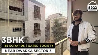 Gated Society का 135 गज मैं बना हुआ 3BHK Flat for sale near Dwarka Sector 3 | BRS SHOW S922