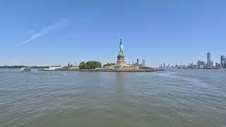 Leaving Liberty Island and heading to Ellis Island in New York City USA