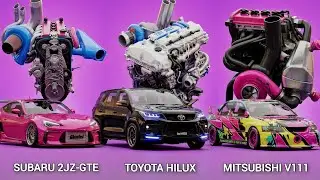 Supra 2JZ-GT Monster и Dodge SRT || Безумные замены двигателей – Анимационный хаос 2026