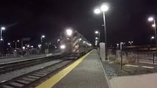 Two Metra MP36Ph-3 push an inbound equipment move