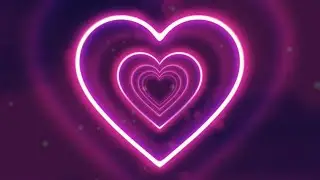 PINK Love HEART Tunnel Loop 💗 A Neon Heart Tunnel with Bright Lights in the Background