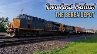 Two Fast Trains At The Berea Depot - Berea, OH