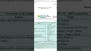 CUET PG Correction Window Open Officially || CUET PG 2025