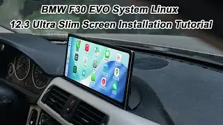 Видео по установке ультратонкого 12,3-дюймового экрана Linux CarPlay Android для BMW F30 F36 F80 ...