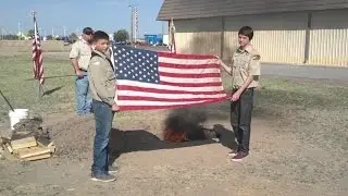 New Mexico Boy Scouts learn to properly retire US flag