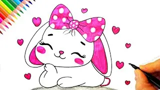 Sevimli Tavşan Çizimi - Kolay Çizimler- Kolay Tavşan Çizimi - Drawing Bunny Easy - Rabbit Drawing