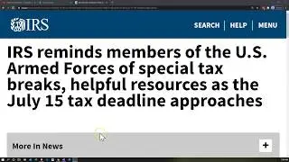 IRS reminds members of the U.S. Armed Forces of special tax breaks, helpful resources as the July 15
