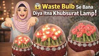 Waste Bulb Se Bana Itna Khubsurat Fairy  Flower Lamp 😱#yt #video  | Best Out of Waste DIY Lamp