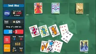 I'm fighting sleep paralysis demons and I'm clicking the Run option. (Balatro)