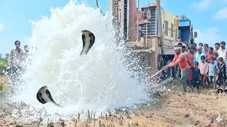 Borewell drilling - 126 फीट पे खतरनाक पानी | 20 HP मोटर | Coconut water checking Method | Borewells