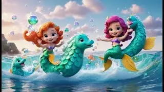Mermaids Splashing in the Sea 🧜&zwj;♀️🌊 | Fun Underwater Nursery Rhyme for Kids | Sing-Along Adventure