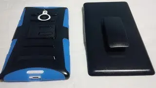 Black and Blue Nokia Lumia 1520 Robotic Belt Clip Stand Hard Soft Cover Case Unboxing
