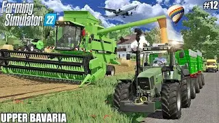 Harvesting WHEAT and Baling STRAW, Feeding animals│Upper Bavaria│FS 22│12