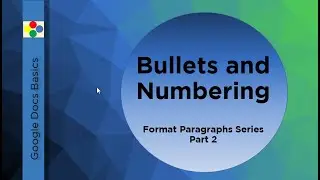 Google Docs Basics - Bullets and Numbering | Technology Education