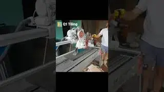 Using a wet saw to cut 400&times;800&times;22 sized granite ⚙️🪚 #shorts