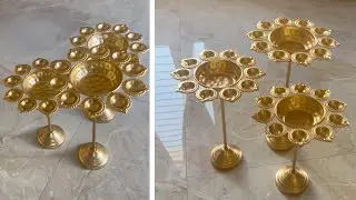 Floral Diya Urli with Stand - Decorative for Diwali Floating Flowers & Candles Home Entrance Decor