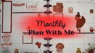 Monthly Plan With Me | February |  Custom Valentines Day Spread | Live Love Posh | Rongrong