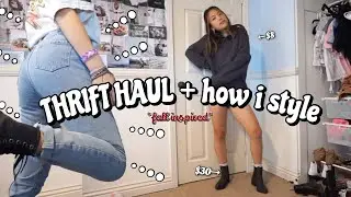 THRIFT HAUL *fall inspired* + how i style (try-on) | Vanessa Nagoya