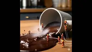 Chocolate Flood! Tiny Rescue Team to the Rescue #MiniatureWorld #AIContent #AIVideo