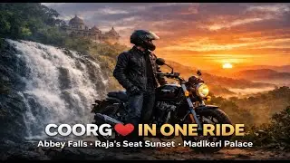 COORG  PART 2 ❤️ IN ONE RIDE | Abbey Falls, Raja&rsquo;s Seat Sunset & Madikeri Palace 🏍️