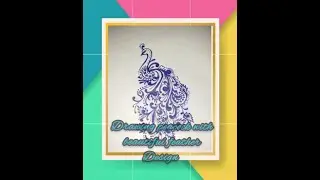 Drawing peacock with beautiful feather design! #drawing #viral #howtodrawpeacock