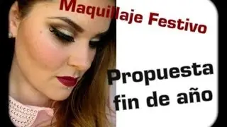 Maquillaje festivo. Glitter y pestañas postizas.