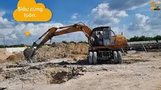 M&aacute;y x&uacute;c cẩu đ&agrave;o m&oacute;ng phi&ecirc;n bản si&ecirc;u cứng | Excavator digging concrete foundation