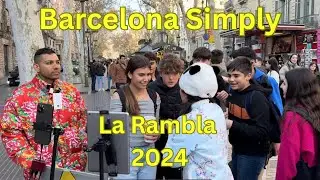 2024 Walking Tour in La Rambla de Barcelona | Stunning Ambience (24/01)