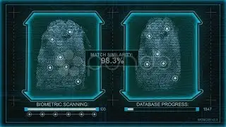 High Tech Fingerprint Scanning  Pattern Matching Biometric System. Stock Footagetock Footage