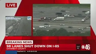 Major accident blocks multiple lanes of I-85S in Gwinnett County