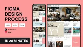 A grid-based travel blog homepage design featuring large images!  Figma Drawing Process!