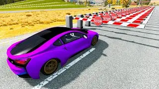 Cars vs Numerous Road Barriers &mdash; BeamNG.Drive &mdash; Rescind Gaming