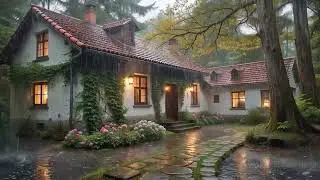 Calm Rainstorm Around a Cabin | Gentle Sounds of Nature to Relax, Unwind, or Sleep Deeply