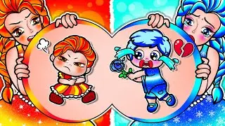 [🐾paper doll diy🐾] Poor vs Rich Fire vs Frozen Elsa Mother vs Daughter Battle I LOL Paper Story