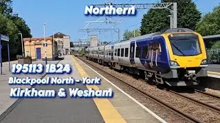 Northern 195113 Runs 1B24 Blackpool North To York At Kirkham & Wesham Rail Station