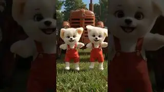 Puppies Dancing on the Farm 🐶🚜 Funny Dog Dance with Tractor | #Shorts #PuppyDance