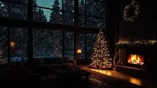 Peaceful Winter Fireplace Night | Soft Firelight and Crackling Sounds for Deep Rest & Reduce stress